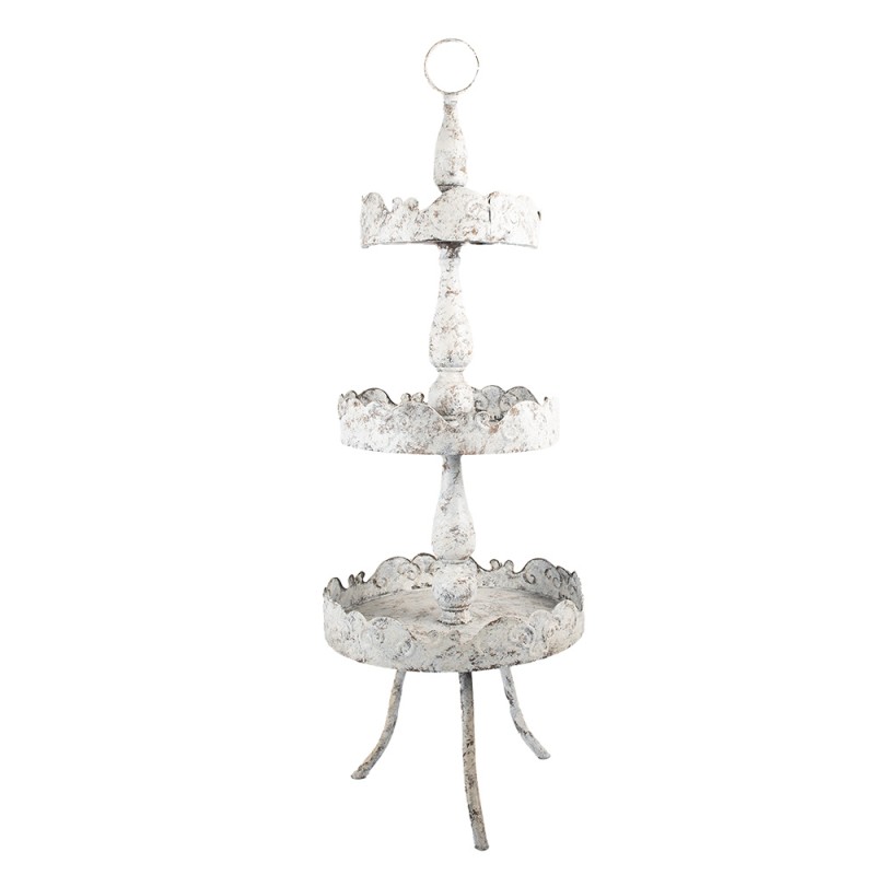 Clayre & Eef 3-Schicht-Etagere Ø 36x104 cm Beige Braun Metall