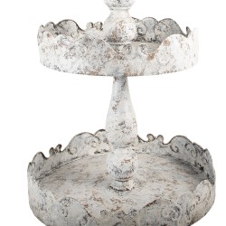 Clayre & Eef Etagere a 3 strati Ø 36x104 cm Beige Marrone Metallo