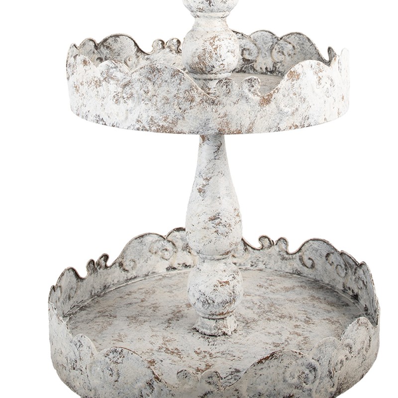 Clayre & Eef 3-Schicht-Etagere Ø 36x104 cm Beige Braun Metall