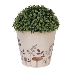 Clayre & Eef Pot de fleurs Ø 21x20 cm Beige Céramique Champignons
