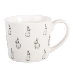Clayre & Eef Mok 275 ml Wit Porselein Konijnen