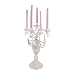 Clayre & Eef Candelabro Ø 29x58 cm Bianco Metallo