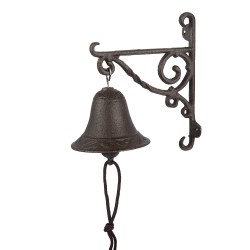 Clayre & Eef Campanello antico 14x11x18 cm Marrone Ferro Rotondo