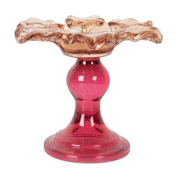 Clayre & Eef Porte-bougie Ø 14x11 cm Orange Verre