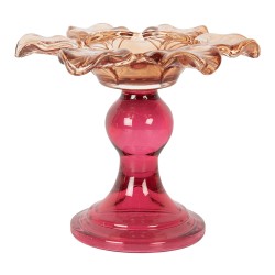 Clayre & Eef Porte-bougie Ø 14x11 cm Orange Verre