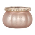 Clayre & Eef Teelichthalter Ø 9x6 cm Rosa Glas