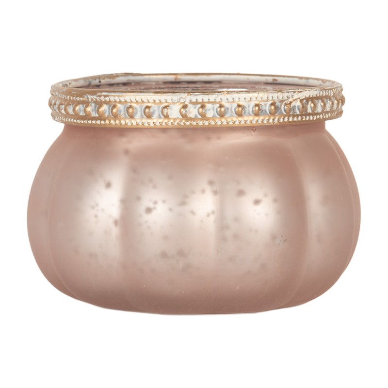 Clayre & Eef Teelichthalter Ø 9x6 cm Rosa Glas
