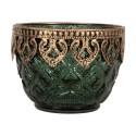 Clayre & Eef Waxinelichthouder Ø 10x8 cm Groen Glas