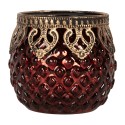 Clayre & Eef Porte-bougie Ø 9x8 cm Rouge Verre