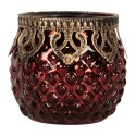 Clayre & Eef Porte-bougie Ø 9x8 cm Rouge Verre