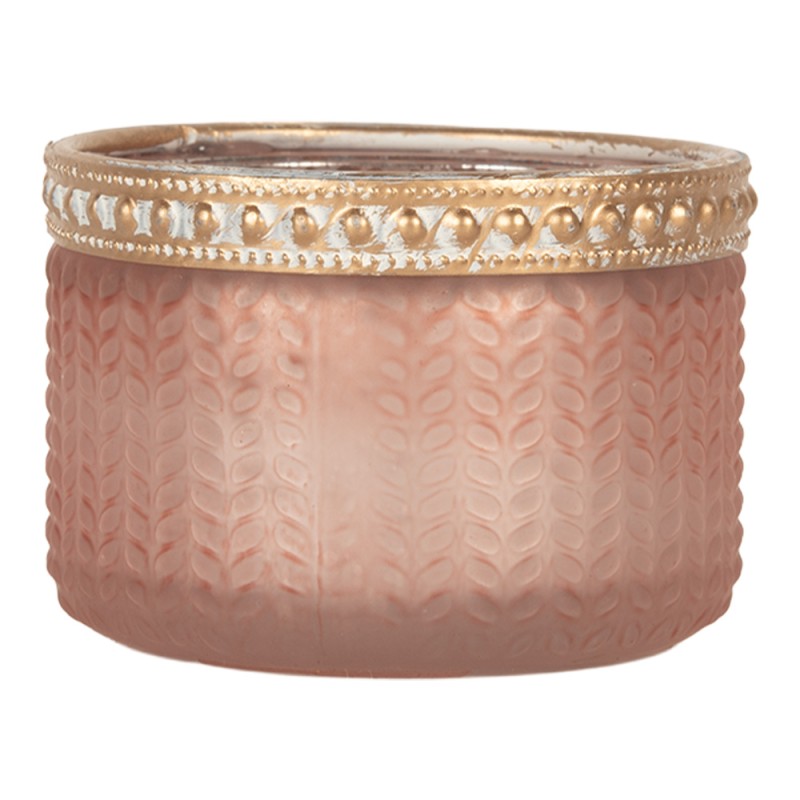 Clayre & Eef Porte-bougie Ø 7x4 cm Rose Verre
