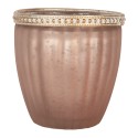 Clayre & Eef Waxinelichthouder Ø 9x6 cm Roze Glas