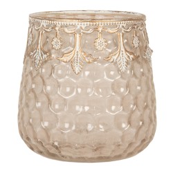 Clayre & Eef Porte-bougie Ø 10x10 cm Rose Verre