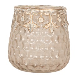 Clayre & Eef Porte-bougie Ø 10x10 cm Rose Verre