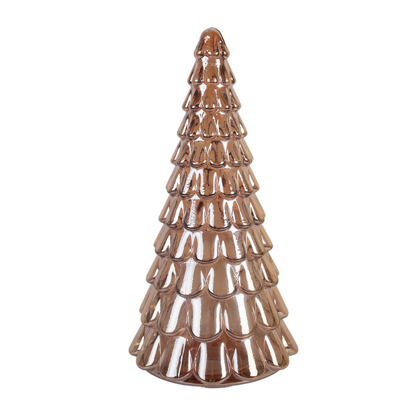 Clayre & Eef Christmas Decoration Figurine Christmas Tree Ø 20x40 cm Brown Glass