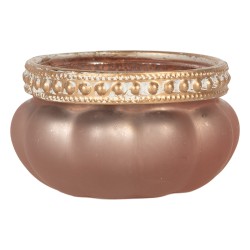 Clayre & Eef Porte-bougie Ø 6x4 cm Rose Verre