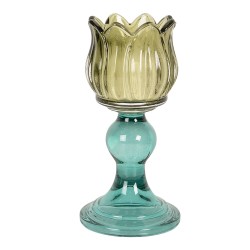 Clayre & Eef Porte-bougie Ø 8x16 cm Vert Verre