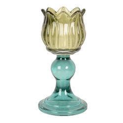 Clayre & Eef Porte-bougie Ø 8x16 cm Vert Verre