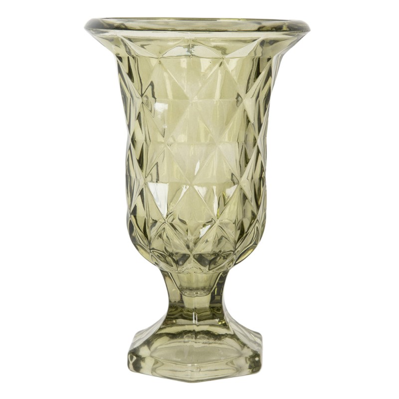 Clayre & Eef Vase Ø 12x18 cm Grün Glas