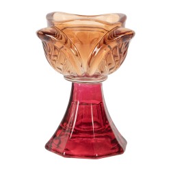 Clayre & Eef Porte-bougie Ø 7x10 cm Orange Verre