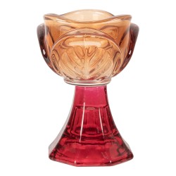 Clayre & Eef Porte-bougie Ø 7x10 cm Orange Verre