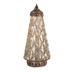 Clayre & Eef Lanterne LED Ø 13x28 cm Vert Verre