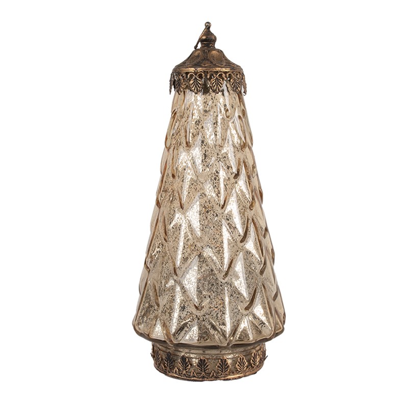 Clayre & Eef Lanterne LED Ø 13x28 cm Vert Verre