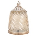 Clayre & Eef LED Laterne Ø 9x14 cm Beige Glas