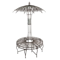 Clayre & Eef Banc de jardin Ø 152x234 cm Vert Métal