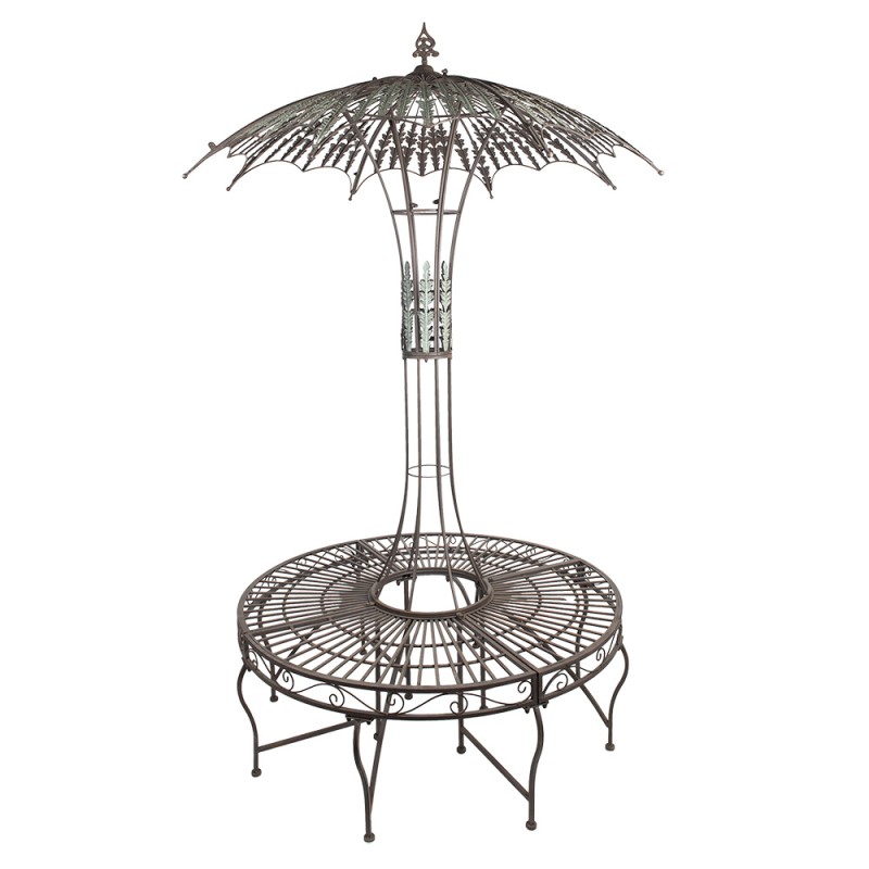 Clayre & Eef Banc de jardin Ø 152x234 cm Vert Métal