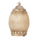 Clayre & Eef LED Lantaarn Ø 11x18 cm Beige Glas