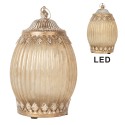 Clayre & Eef LED Lantaarn Ø 11x18 cm Beige Glas