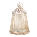 Clayre & Eef Lanterne LED Ø 8x12 cm Beige Verre