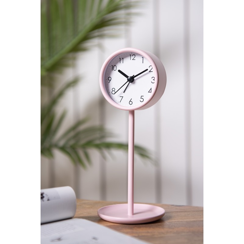 Gabriël Analog Alarm Clock Ø 9x21 cm Pink Metal