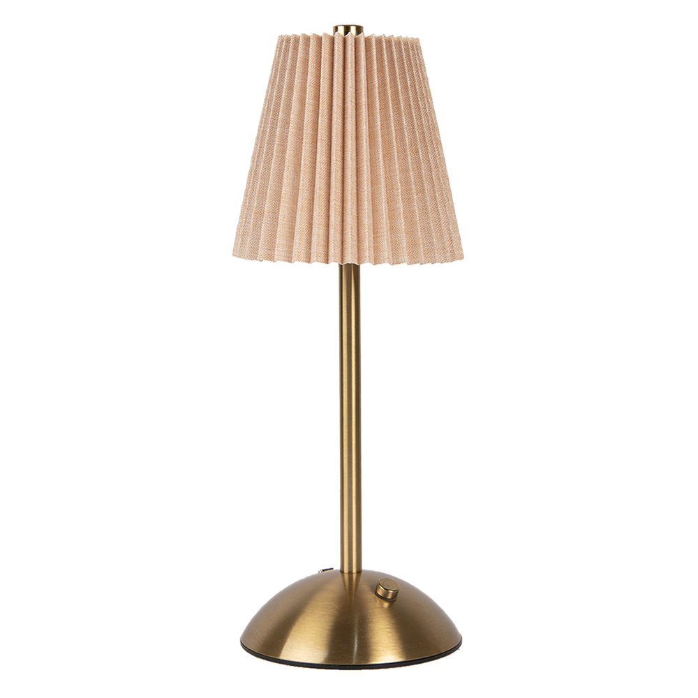 Tafellamp Ø 12X30 Cm Beige Metaal-image