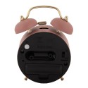 Clayre & Eef Analog Alarm Clock Ø 10x6x12 cm Pink Metal