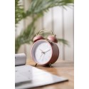 Clayre & Eef Analog Alarm Clock Ø 10x6x12 cm Pink Metal