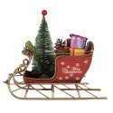 Clayre & Eef Décoration de Noël Image Luge 21x9x18 cm Rouge Métal