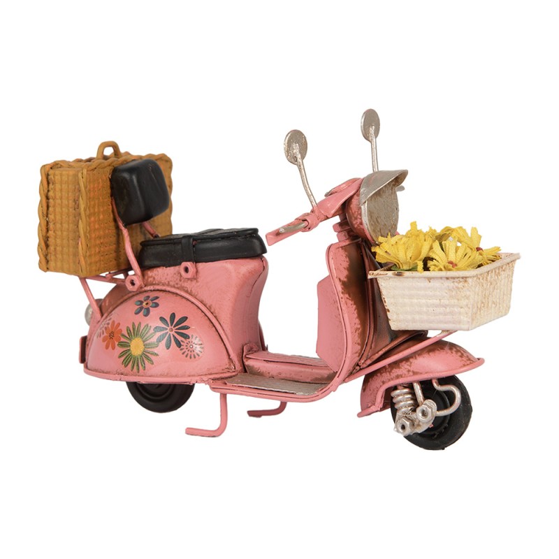 Clayre & Eef Decorative Figurine Scooter 12x6x8 cm Pink Metal