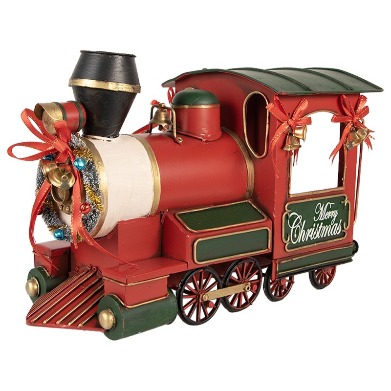 Clayre & Eef Décoration de Noël Image Train 35x16x22 cm Rouge Métal