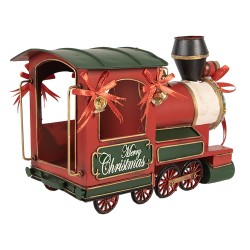 Clayre & Eef Décoration de Noël Image Train 35x16x22 cm Rouge Métal
