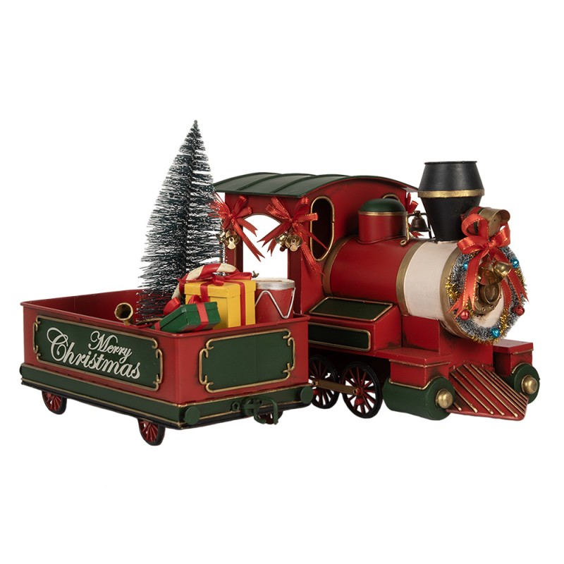 Clayre & Eef Décoration de Noël Image Train 35x16x22 cm Rouge Métal