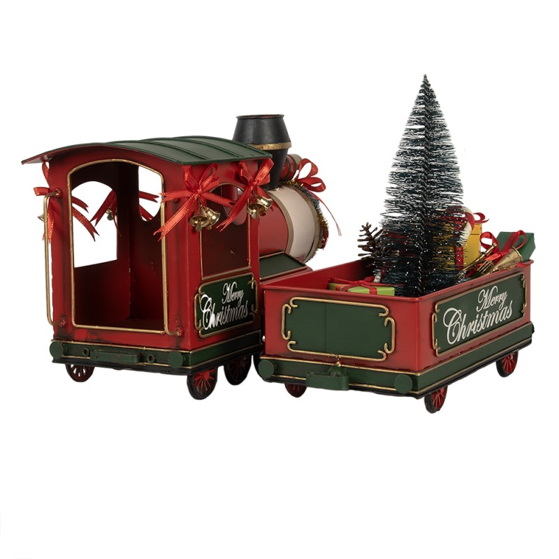 Clayre & Eef Décoration de Noël Image Train 35x16x22 cm Rouge Métal