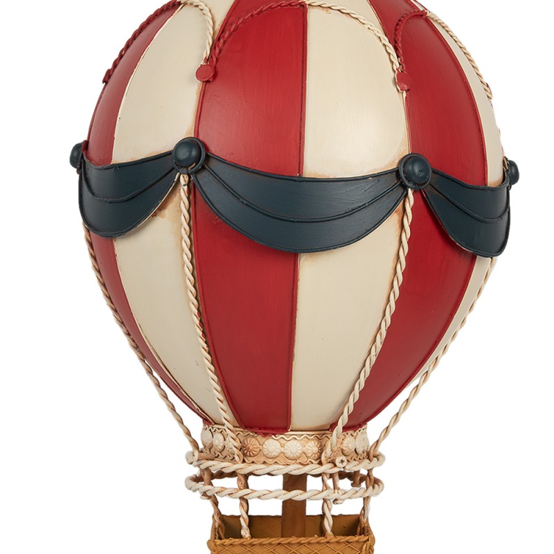 Clayre & Eef Image de décoration Montgolfière Ø 26x42 cm Rouge Beige Métal