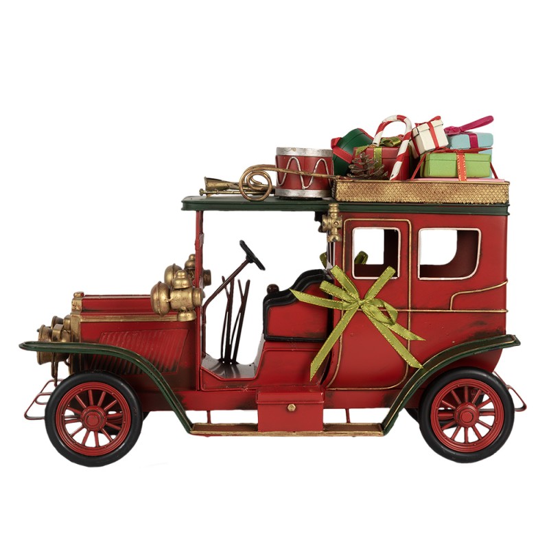 Clayre & Eef Image de décoration Voiture 42x18x28 cm Rouge Métal