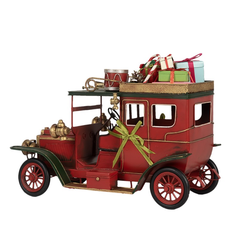Clayre & Eef Image de décoration Voiture 42x18x28 cm Rouge Métal
