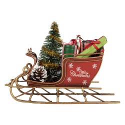 Clayre & Eef Décoration de Noël Image Luge 17x8x12 cm Rouge Métal