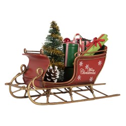 Clayre & Eef Décoration de Noël Image Luge 17x8x12 cm Rouge Métal