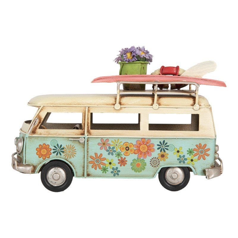 Clayre & Eef Decorative Figurine Camper 17x7x11 cm Blue Beige Metal