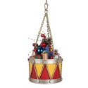 Clayre & Eef Image de décoration Tambour Ø 12x16/27 cm Jaune Rouge Métal